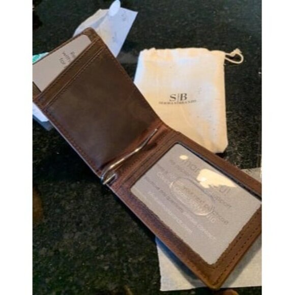 New RFID Blocking Slim Bifold Genuine Leather Minimalist Front Pocket - Picture 2 of 3